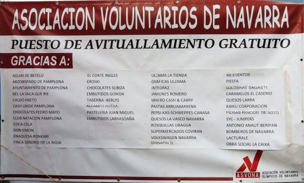 PUESTO AVITUALLAMIENTO GRATUITO JAVIERADAS 2018