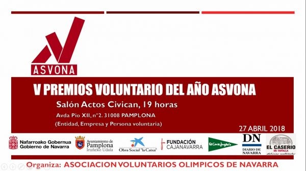 V PREMIOS VOLUNTARIO DEL AÑO 2018